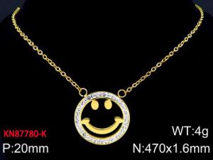 Stainless Steel Stone Necklace - KN87780-K