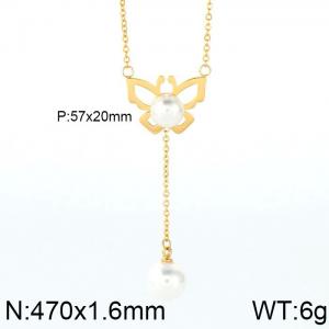 SS Gold-Plating Necklace - KN87781-K
