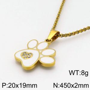 Stainless Steel Stone Necklace - KN87820-K
