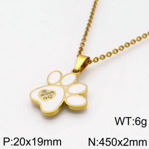Stainless Steel Stone Necklace - KN87821-K