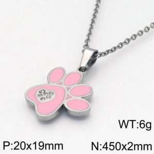 Stainless Steel Stone Necklace - KN87824-K