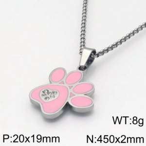 Stainless Steel Stone Necklace - KN87825-K