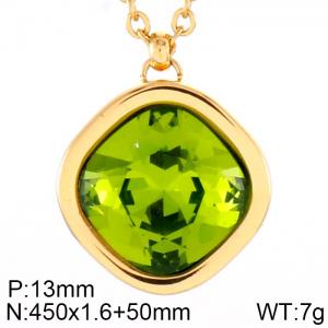 Stainless Steel Stone Necklace - KN87857-K