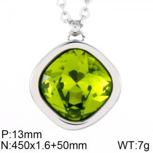 Stainless Steel Stone Necklace - KN87858-K