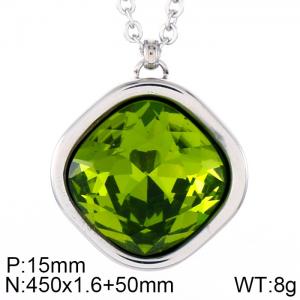 Stainless Steel Stone Necklace - KN87860-K