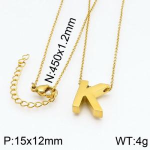 SS Gold-Plating Necklace - KN87935-K