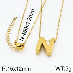 SS Gold-Plating Necklace - KN87938-K
