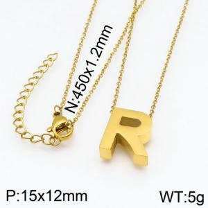 SS Gold-Plating Necklace - KN87942-K
