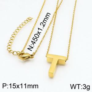 SS Gold-Plating Necklace - KN87944-K