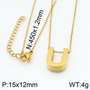SS Gold-Plating Necklace - KN87945-K
