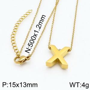 SS Gold-Plating Necklace - KN87948-K