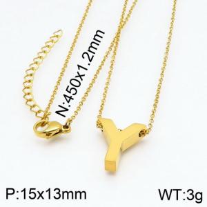 SS Gold-Plating Necklace - KN87949-K