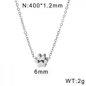 Korean version simple student forest series small animal paw print bear paw cat footprint stainless steel necklace - KN88326-K
