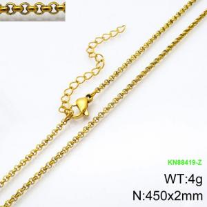 SS Gold-Plating Necklace - KN88419-Z