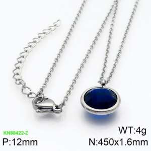 Stainless Steel Stone Necklace - KN88422-Z