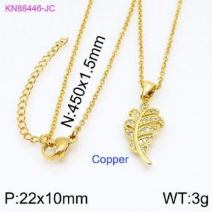 Stainless Steel Stone Necklace - KN88446-JC