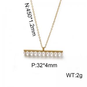 SS Gold-Plating Necklace - KN88492-K