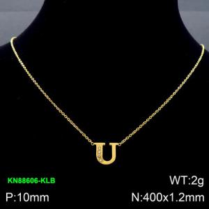 SS Gold-Plating Necklace - KN88606-KLB
