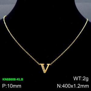 SS Gold-Plating Necklace - KN88608-KLB