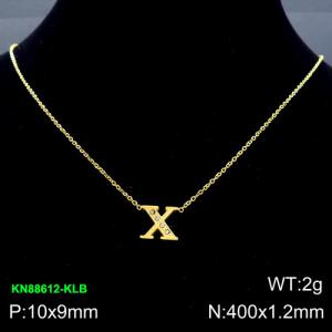 SS Gold-Plating Necklace - KN88612-KLB