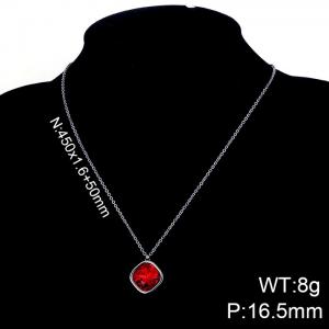 Stainless Steel Stone & Crystal Necklace - KN88644-K