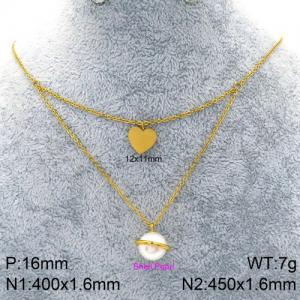 SS Gold-Plating Necklace - KN88708-KFC