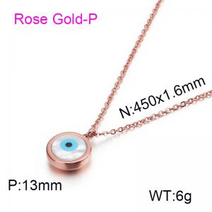 SS Rose Gold-Plating Necklace - KN88712-K