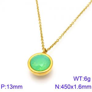 Stainless Steel Stone Necklace - KN88715-K