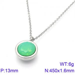 Stainless Steel Stone Necklace - KN88716-K