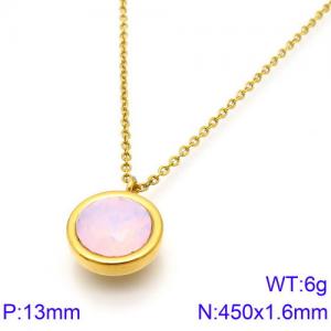 Stainless Steel Stone Necklace - KN88717-K