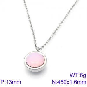 Stainless Steel Stone Necklace - KN88718-K