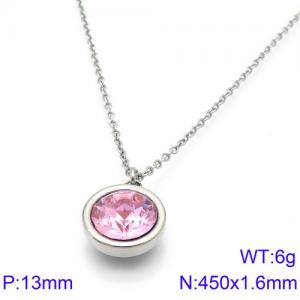 Stainless Steel Stone Necklace - KN88719-K
