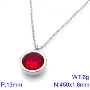 Stainless Steel Stone Necklace - KN88721-K
