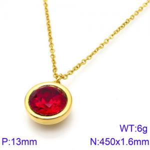 Stainless Steel Stone Necklace - KN88722-K