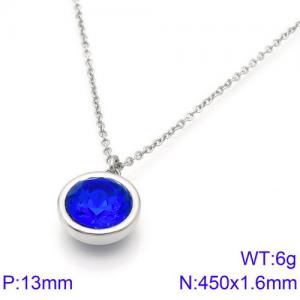 Stainless Steel Stone Necklace - KN88725-K