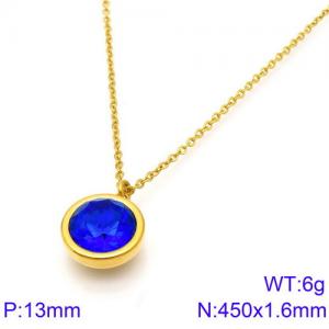 Stainless Steel Stone Necklace - KN88726-K