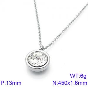 Stainless Steel Stone Necklace - KN88727-K