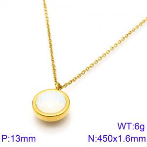 Stainless Steel Stone Necklace - KN88729-K