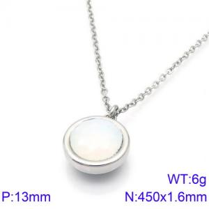 Stainless Steel Stone Necklace - KN88730-K