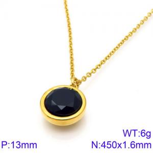 Stainless Steel Stone Necklace - KN88731-K