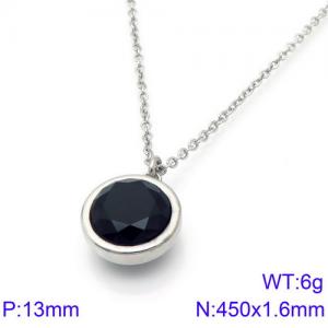 Stainless Steel Stone Necklace - KN88732-K