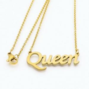 SS Gold-Plating Necklace - KN88826-SS