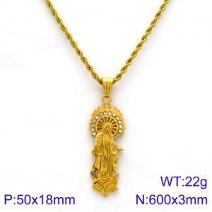 SS Gold-Plating Necklace - KN88862-KHX