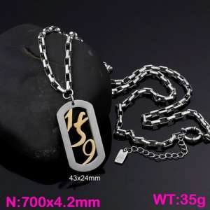 SS Gold-Plating Necklace - KN88867-K