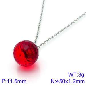 Stainless Steel Stone & Crystal Necklace - KN88993-K