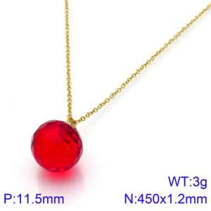 Stainless Steel Stone & Crystal Necklace - KN88994-K
