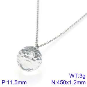 Stainless Steel Stone & Crystal Necklace - KN89014-K