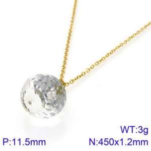 Stainless Steel Stone & Crystal Necklace - KN89015-K