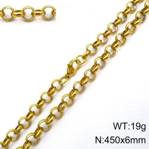 SS Gold-Plating Necklace - KN89102-Z
