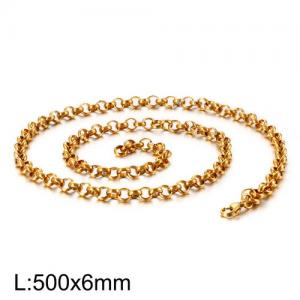 SS Gold-Plating Necklace - KN89105-Z